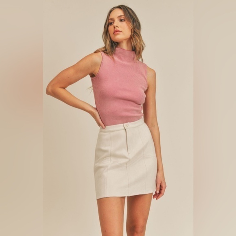 Sadie & Sage Glad You Came Suede Skirt Large